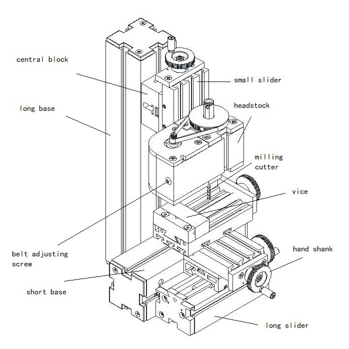 100V-240V Mini Metal Milling Machine Drilling & Milling Machine DIY Lathe