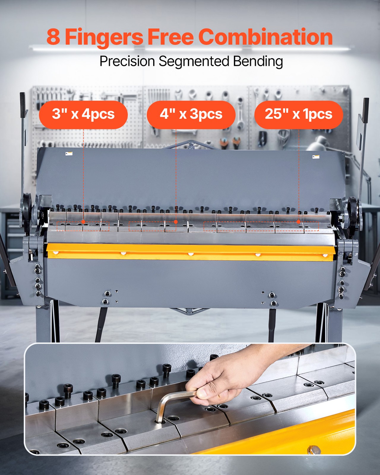 VEVOR 48 in Box and Pan Brake 0-135° 12 Ga Sheet Metal Bending Brake Bender 8
