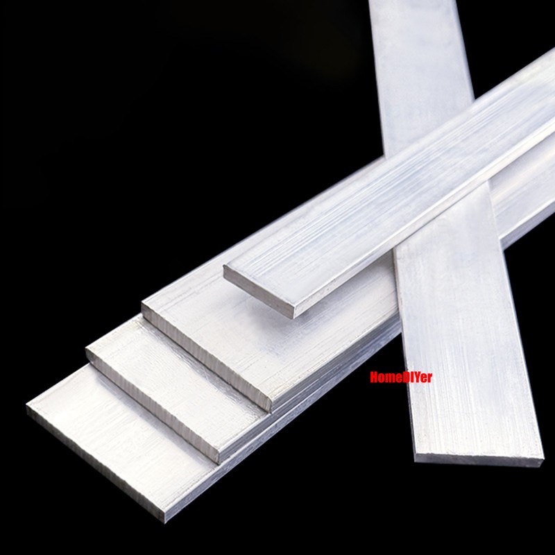 6061 Aluminium Flat Bar Strip Metal 500mm Length 1.4mm-35mm Thick Multiple Sizes