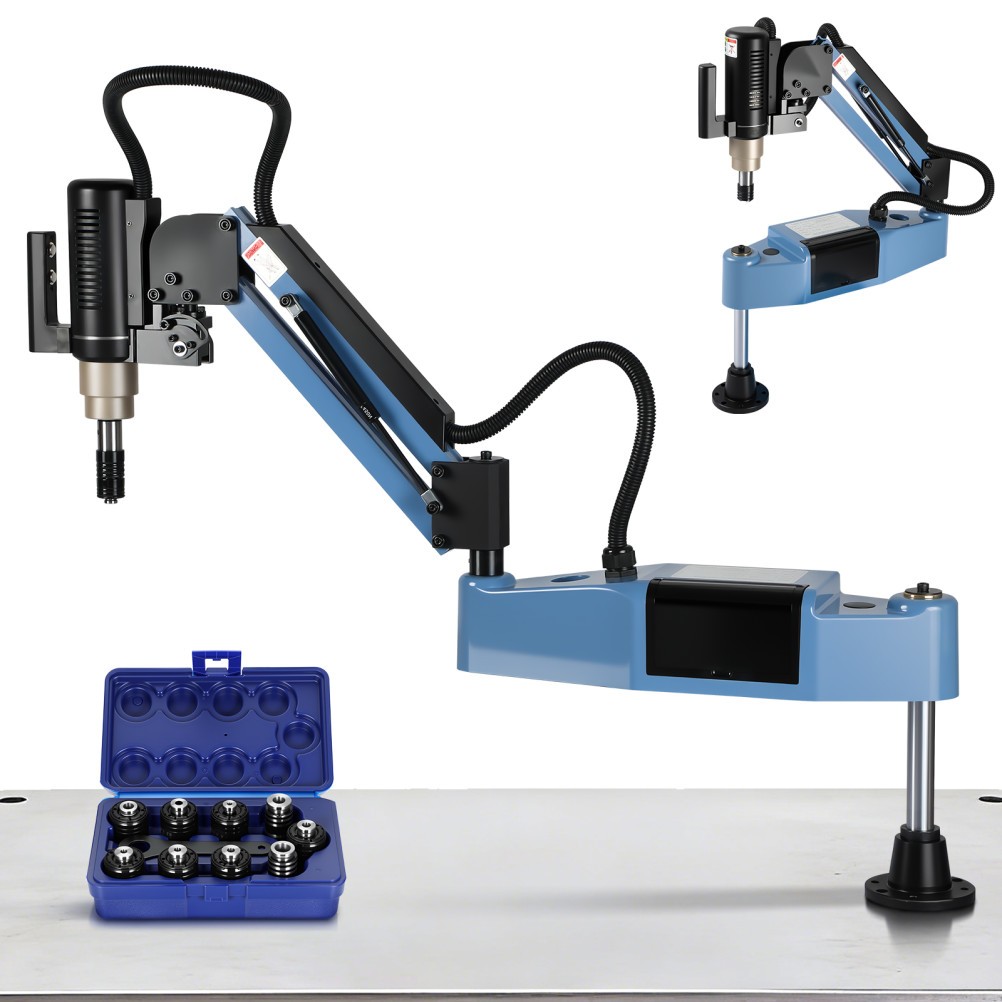 US Stock M3-M16 Electric Tapping Arm Machine Universal 360° Degree 9pcs Collets