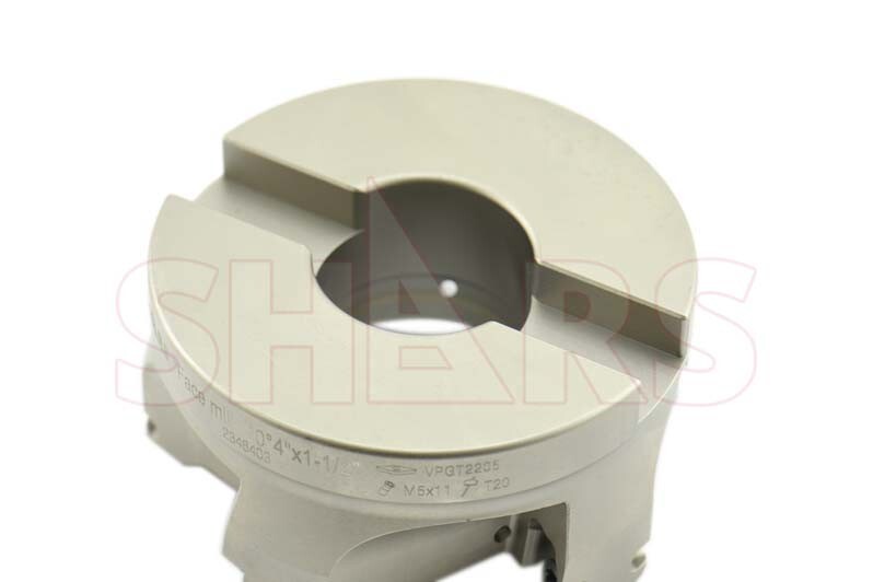 Shars 4″ 90 Degree Square Shoulder Indexable Face Mill VPGT Insert S[