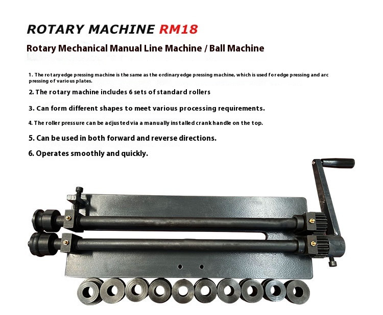 RM18 18Ga Manual Rotary Bending Rolling Tool for Mild Steel Plates