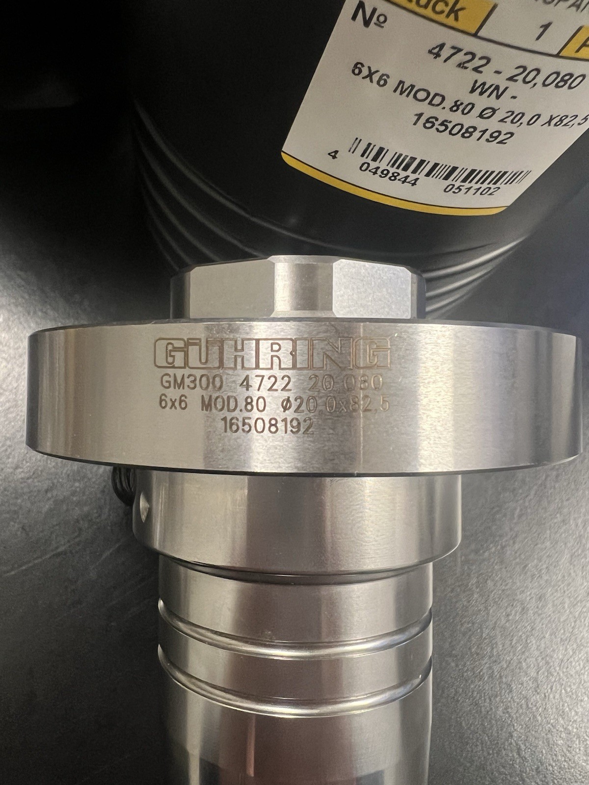 Guhring HSK80 Shrink Fit Endmill Holder 4722-20,080 WN 6×6 MOD.80 20×82.5 165082