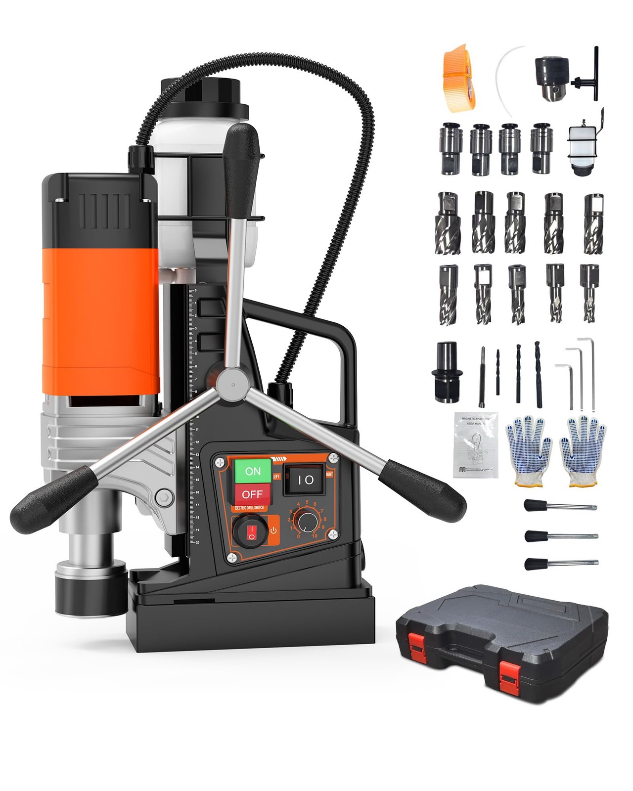 1850W Magnetic Drill Press, 2″ Boring Diameter, 2922Lbf Magnetic Drill, 810 RPM