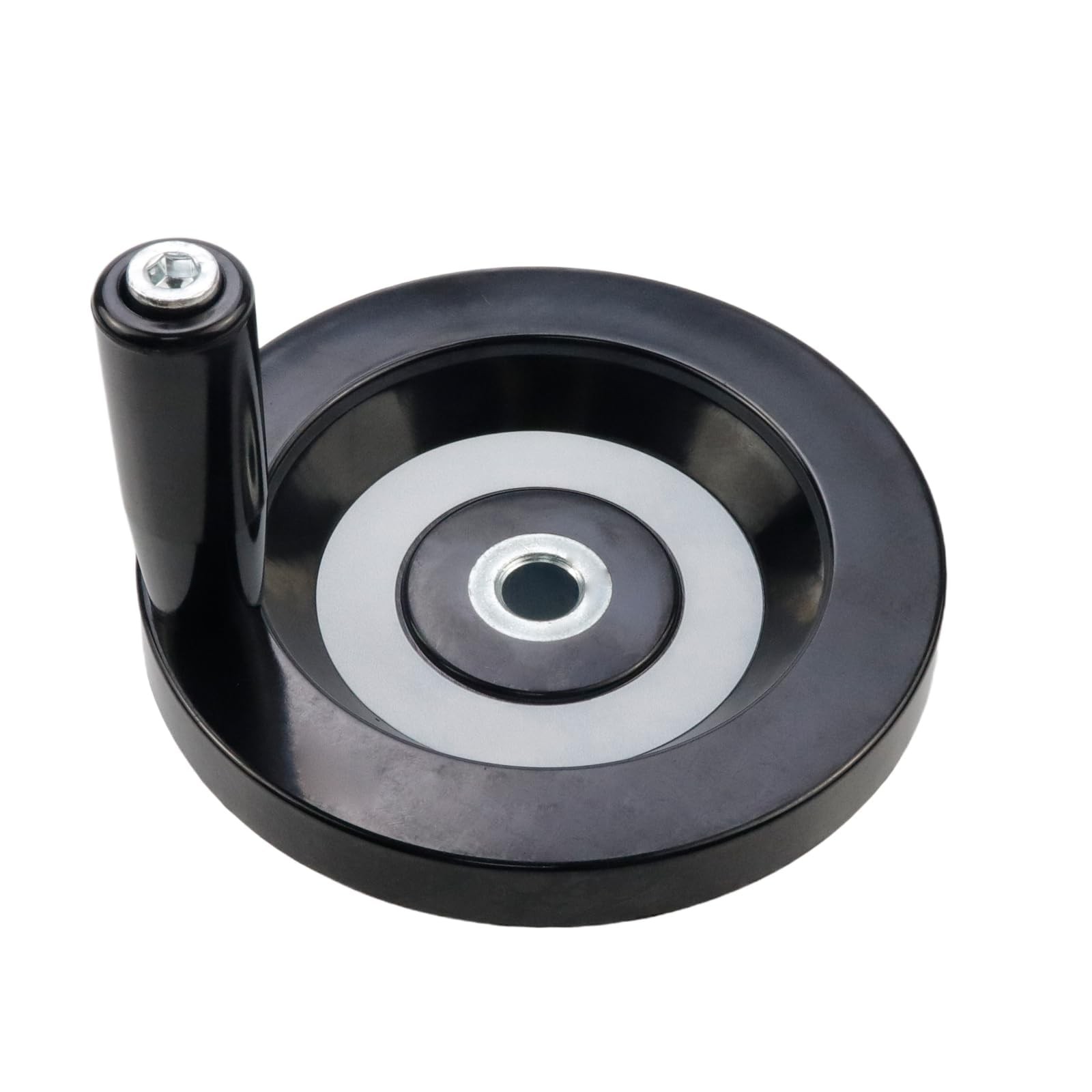Pastlla 4.92″/ 125mm Black Back Corrugated Hand Wheel with Revolving Handle, …