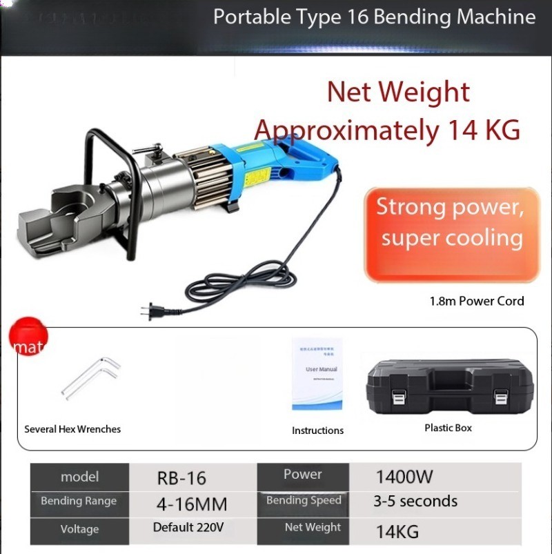 Hand-held Electric Rebar Bender, Mains-powered, Portable Mini Bender
