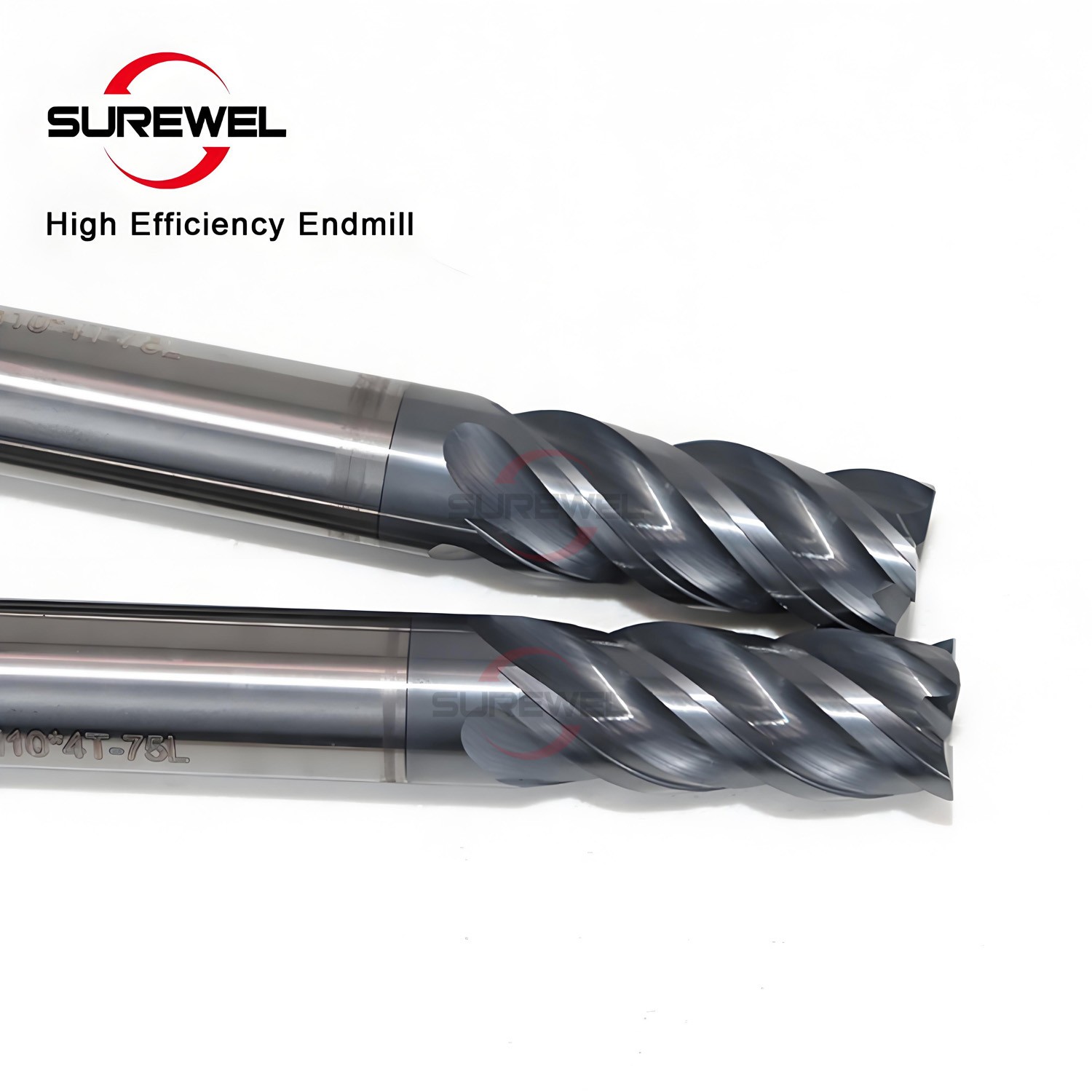Carbide End Mill for Stainless Steel Titanium CNC Tool AlTiN Coated HRC65 4Flute