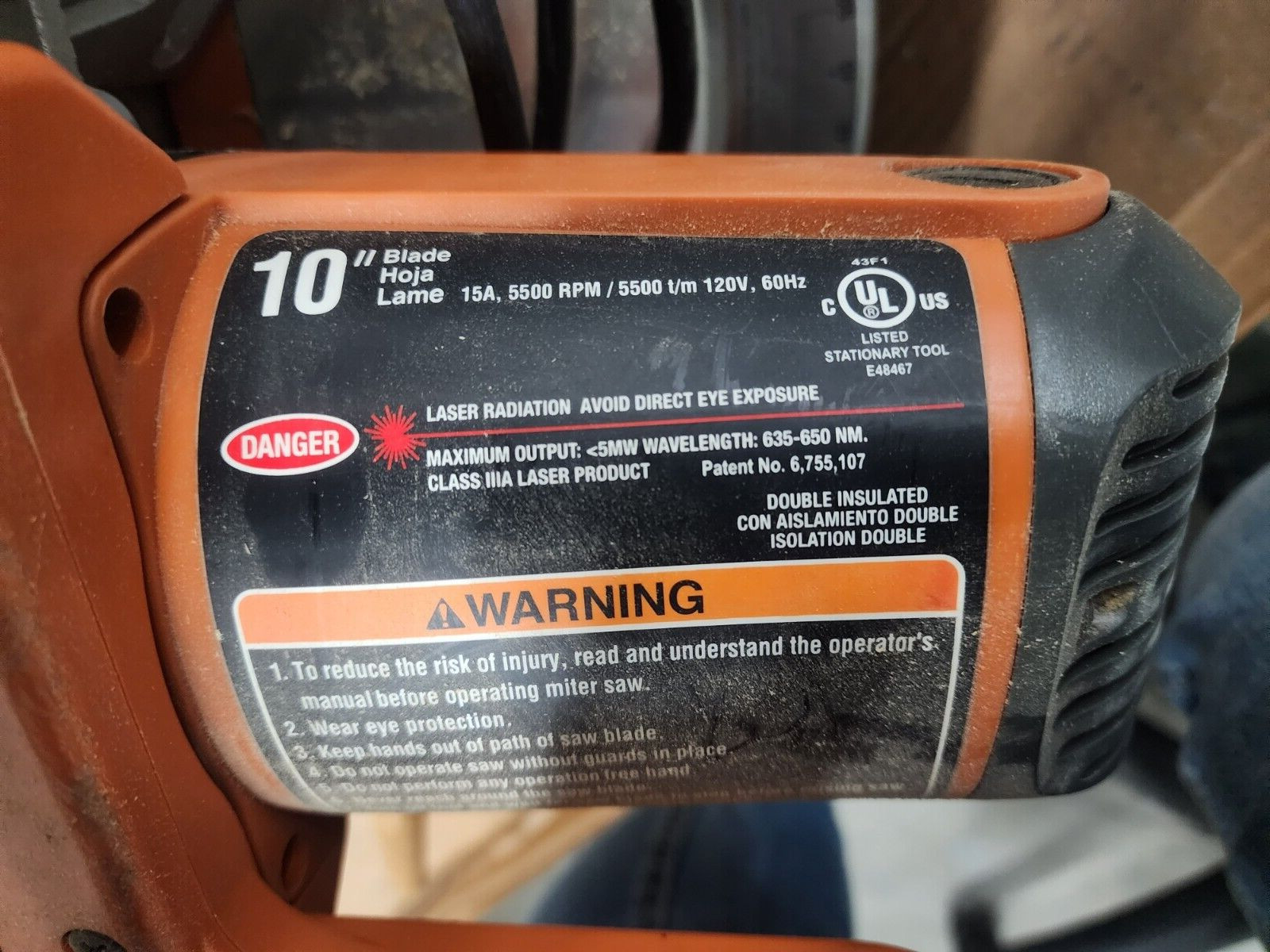 RIGID 10″ COMPOUND MITERSAW MS1065LZA 120V AC 15 AMPS