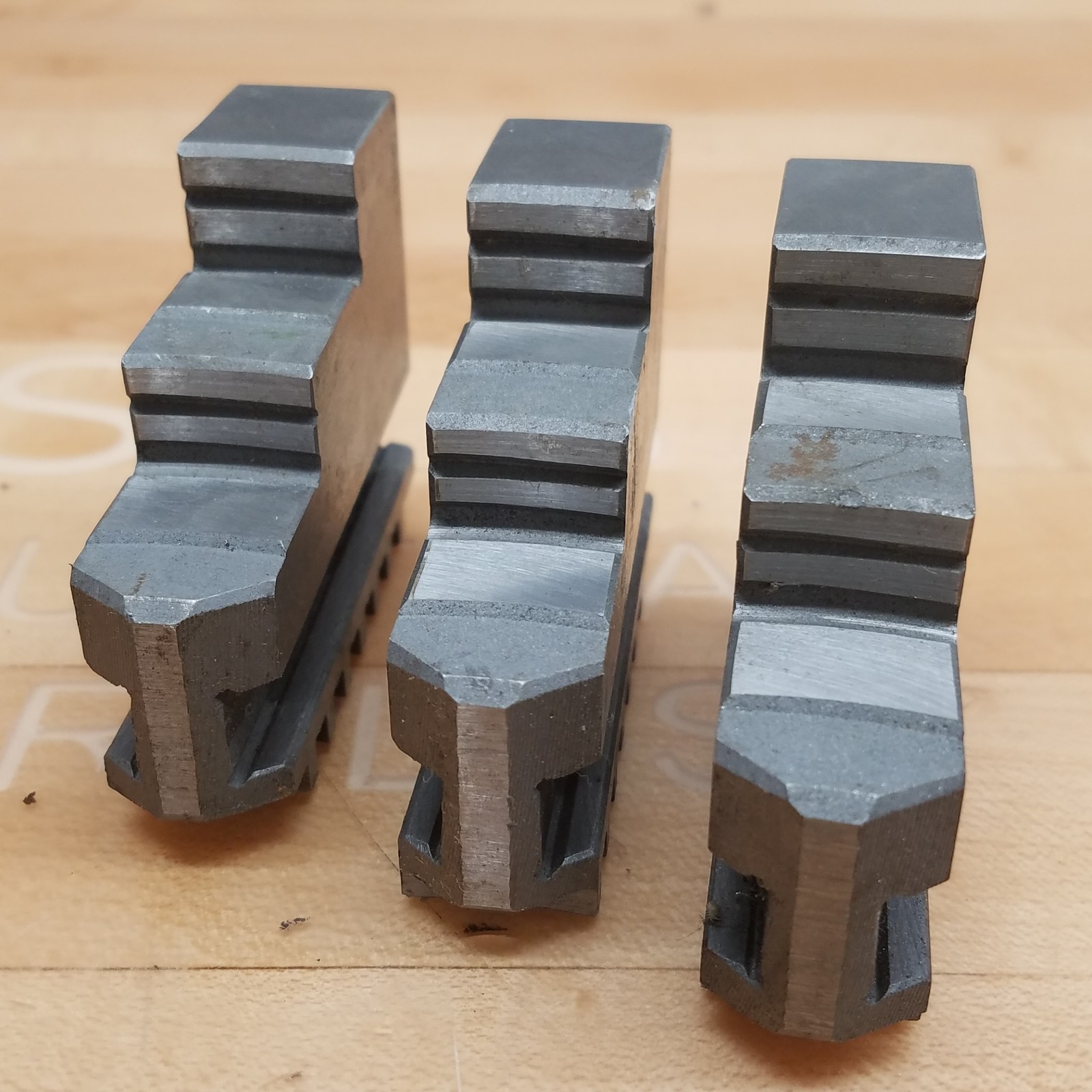 6540 Chuck Jaws for Lathe, 3 Piece Set, 2-3/4 x 2-1/8 x 3/4 – USED