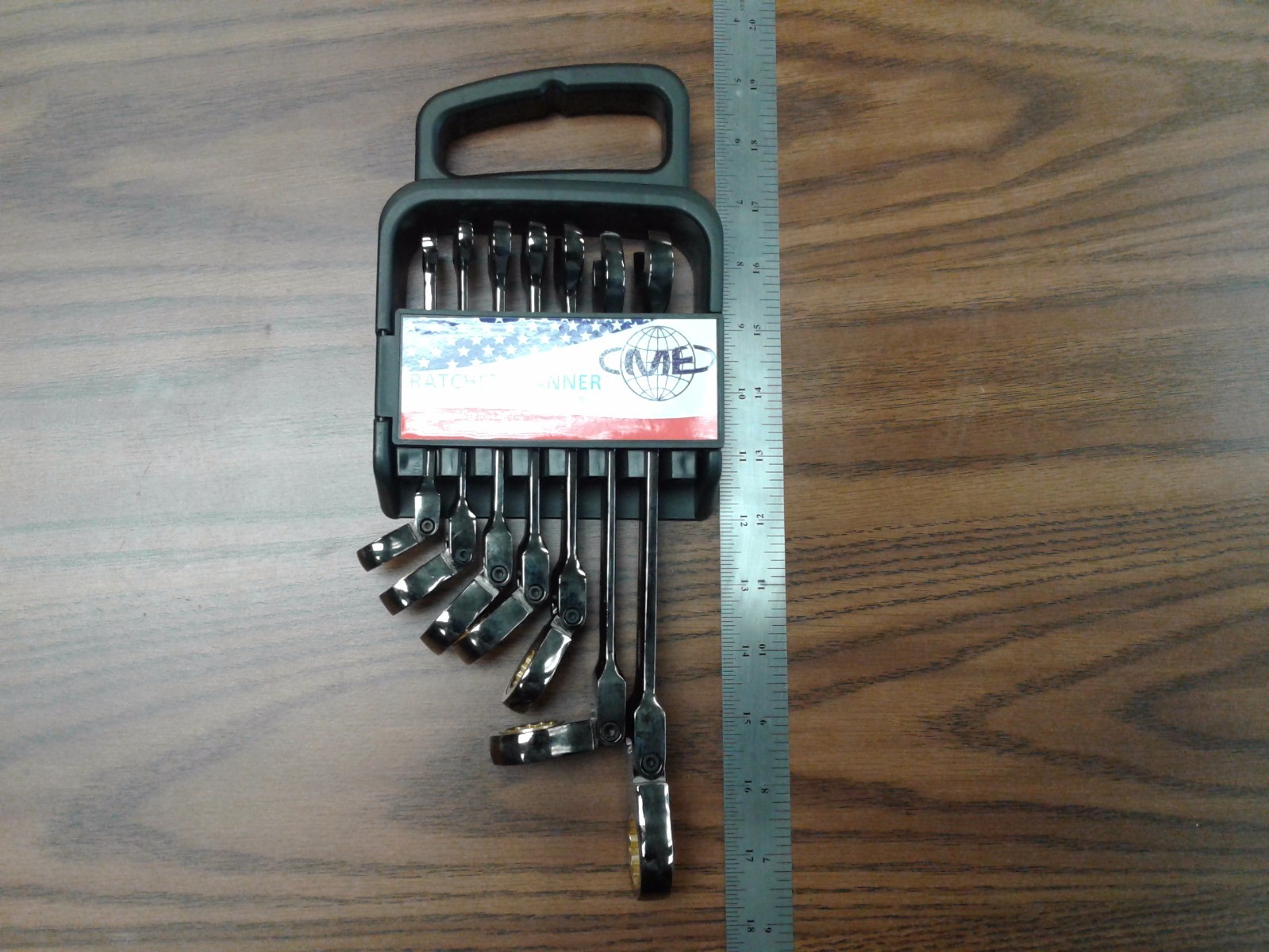 7 pcs metric Ratchet Spanner, Ratchet Wrench Set, 8 to 19mm, chromium, RS-MM-7