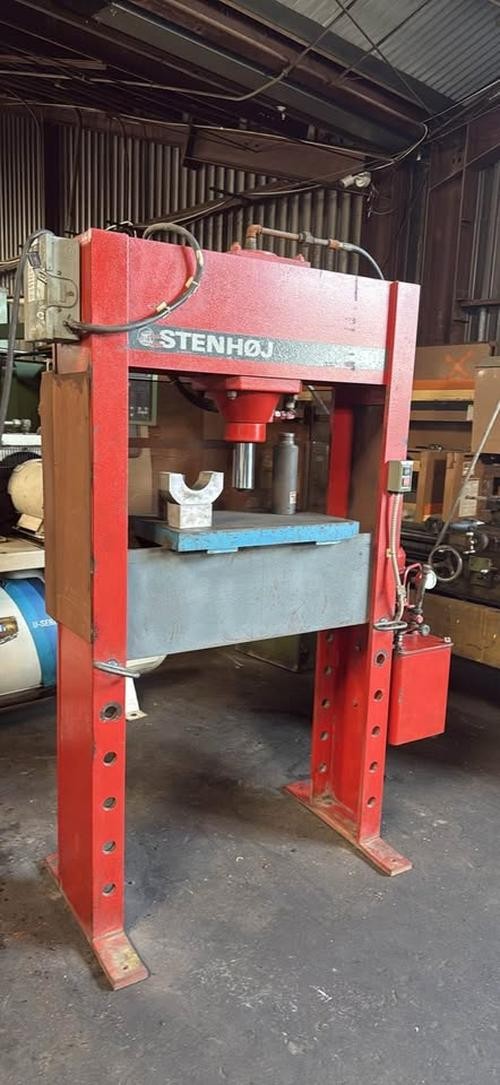 Stenhøj 44 Ton Hydraulic H-Frame Press 44 Tons 220V 3-Phase Movable Cylinder
