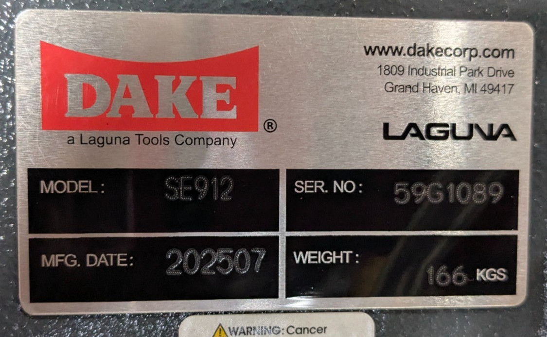 DAKE SE912 9 x 12 Horizontal Bandsaw 110v 1HP Step Pulley *Scratch & De