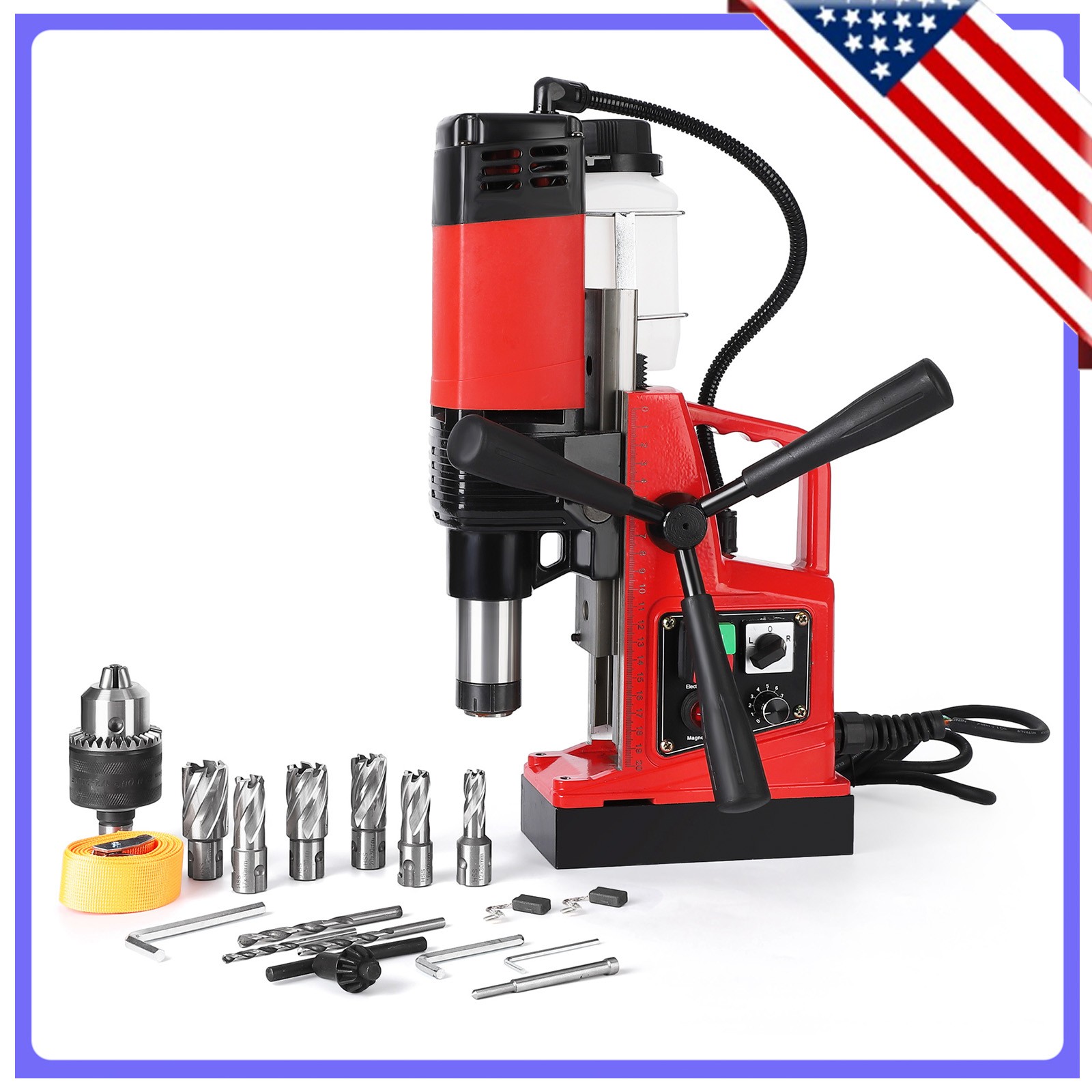 1400W Magnetic Drill Press 2” Max Drilling Diameter, 810RPM Adjustable Speed