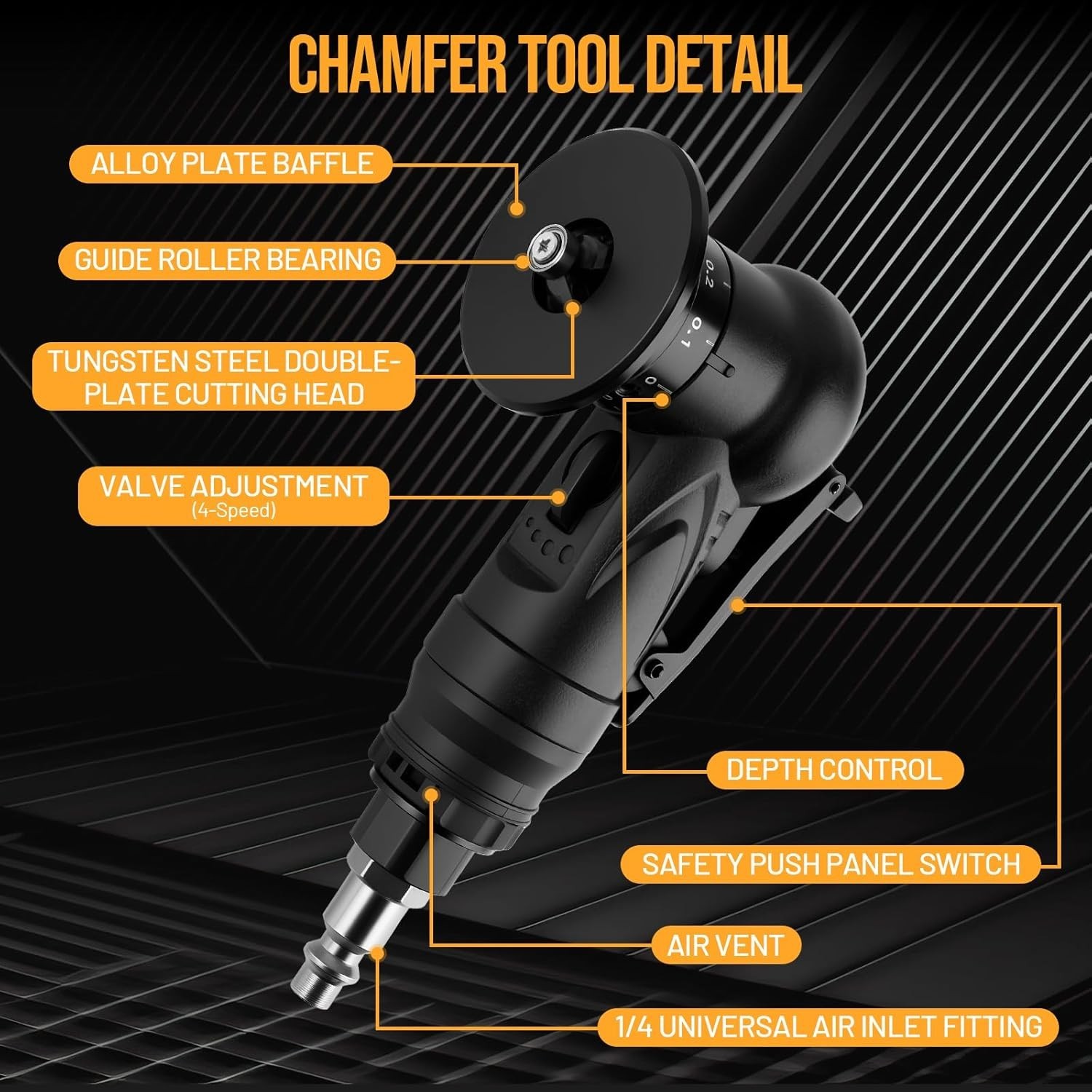 45 Degree Pneumatic Chamfering Tool, Mini Metal Working Fabrication Air Tool, An