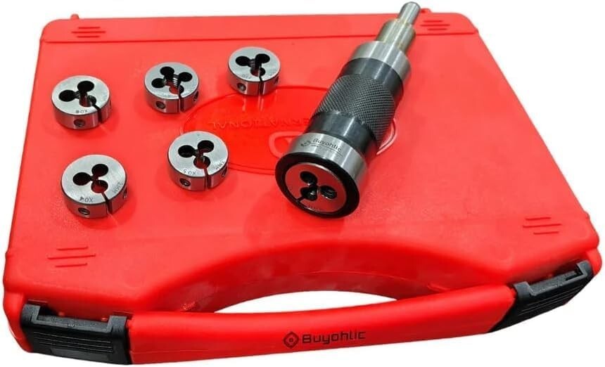 Mini Lathe Die Holder 25mm OD~ 3/8″ Shank with 6xMetric Threading Die -USA STOCK
