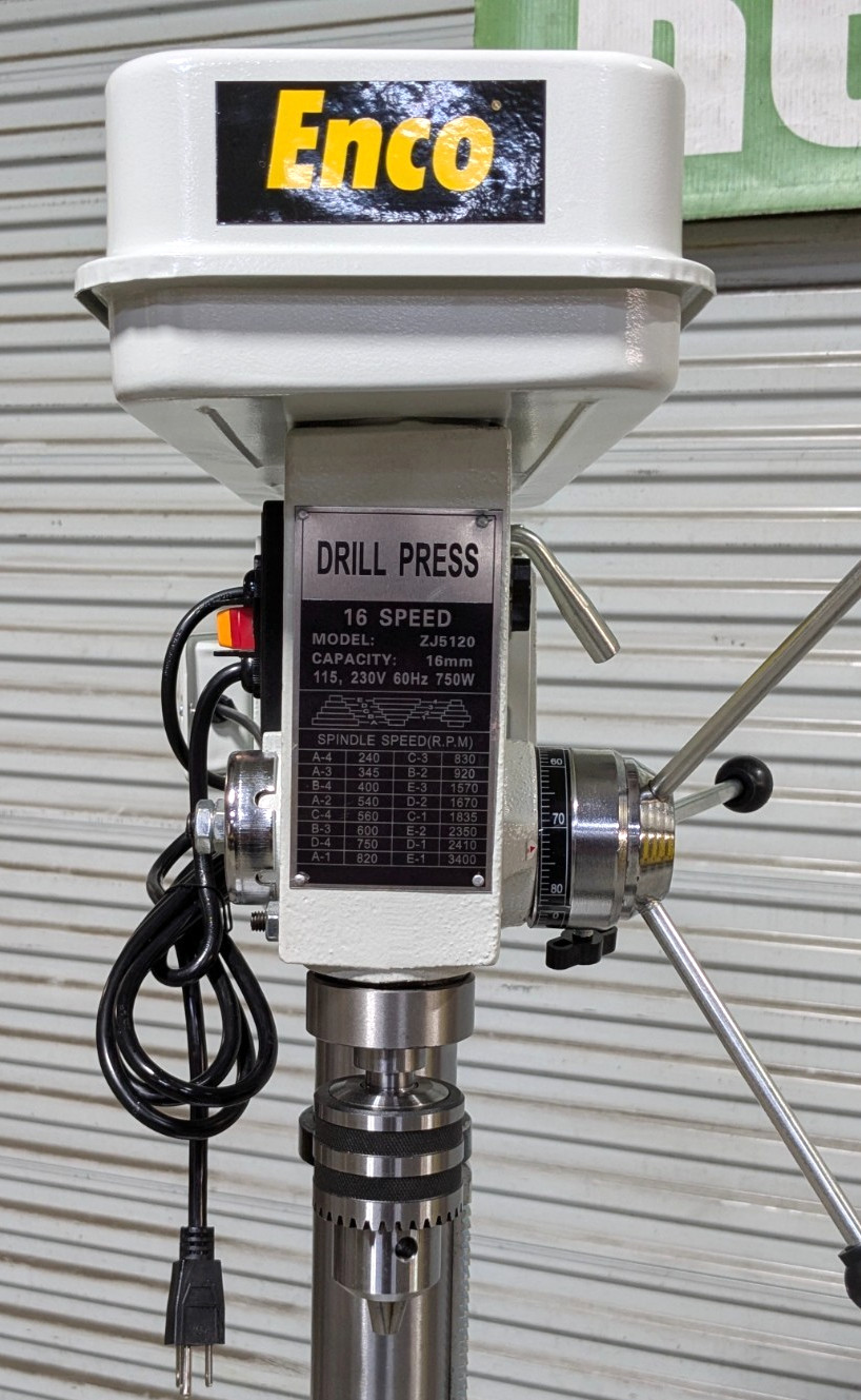 ENCO Drill Press 13.622" Swing 3/4HP Step Pulley Drive 115V Scratch &am