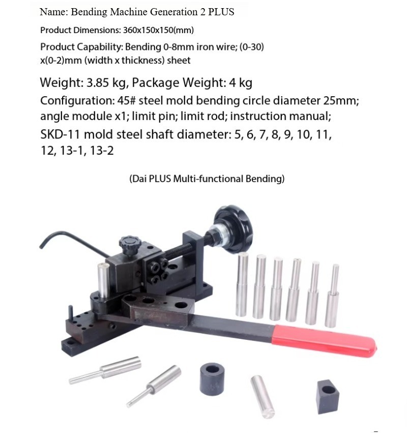 Small Manual Multi-Function Bending Machine DIY Bending Machine Stainless Steel