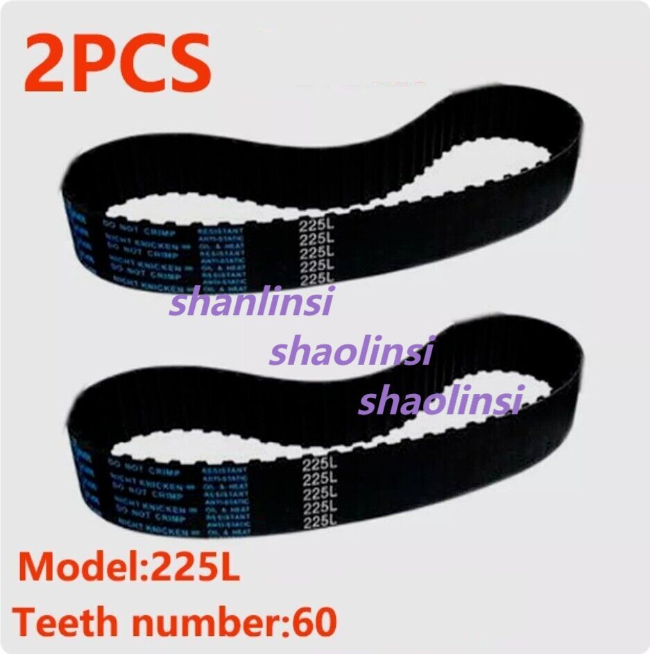 2X Milling Machine Parts Toothed Timing Belt 225L Inner 60 Teeth For Bridgeport