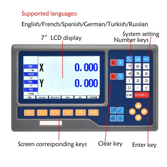 8 Languages 2 Axes 3 Axis LCD DRO Digital Readout Display Counter