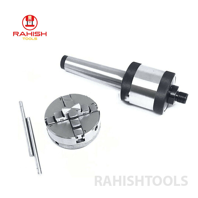 2MT Revolving Center MT2 with 4 Jaw 65mm Self Centering 2-1/2″ Mini Lathe Chuck