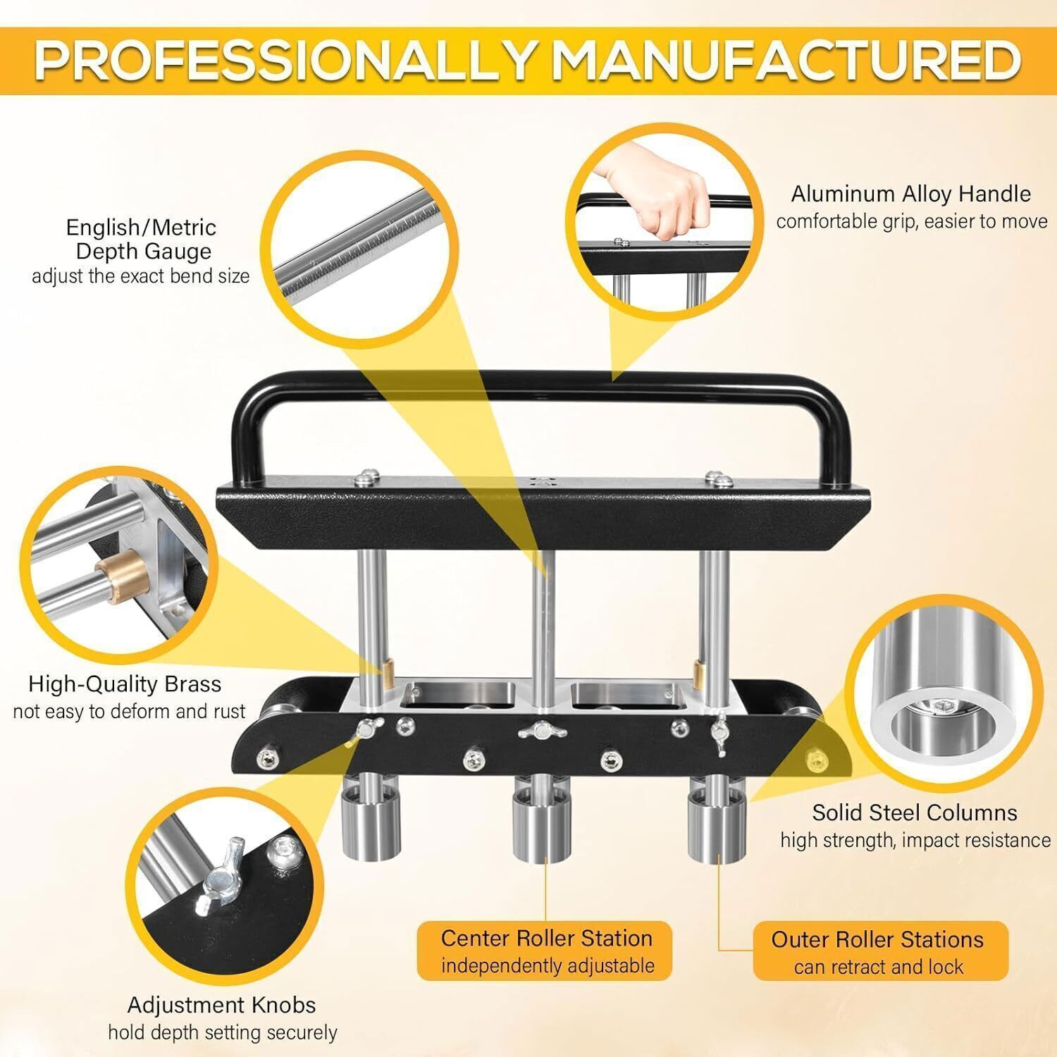 ER3 3-Station Edge Roller Fit 29 to 22-Gauge Steel, Making 5/8in to 4in Bends