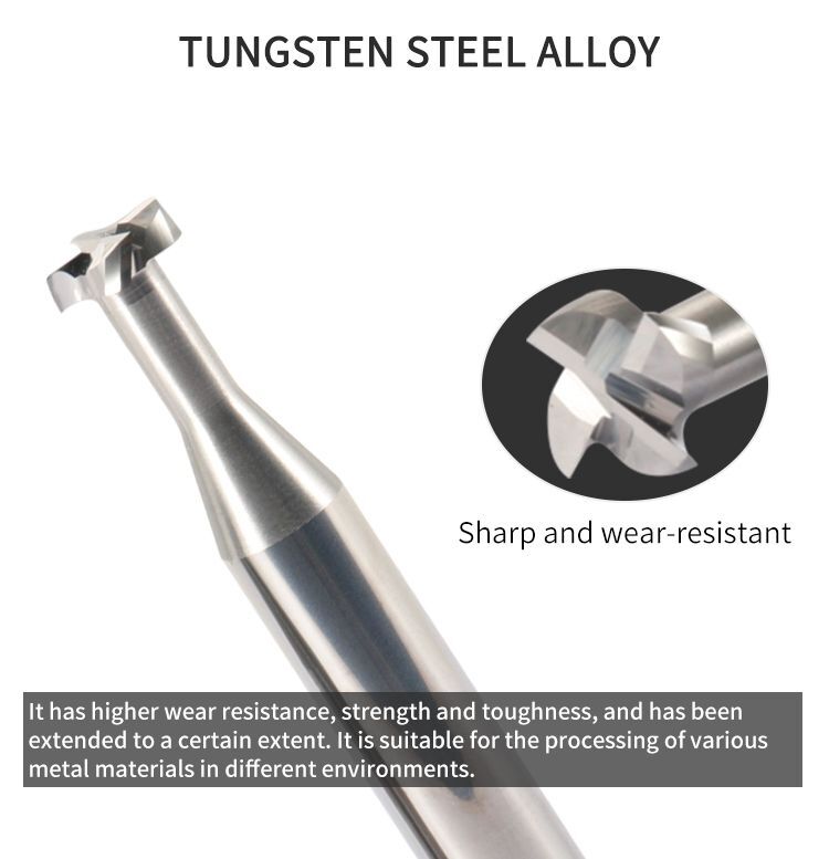 Milling Cutter CNC Machining Machine Tungsten Steel Alloy T-slot HRC60D4