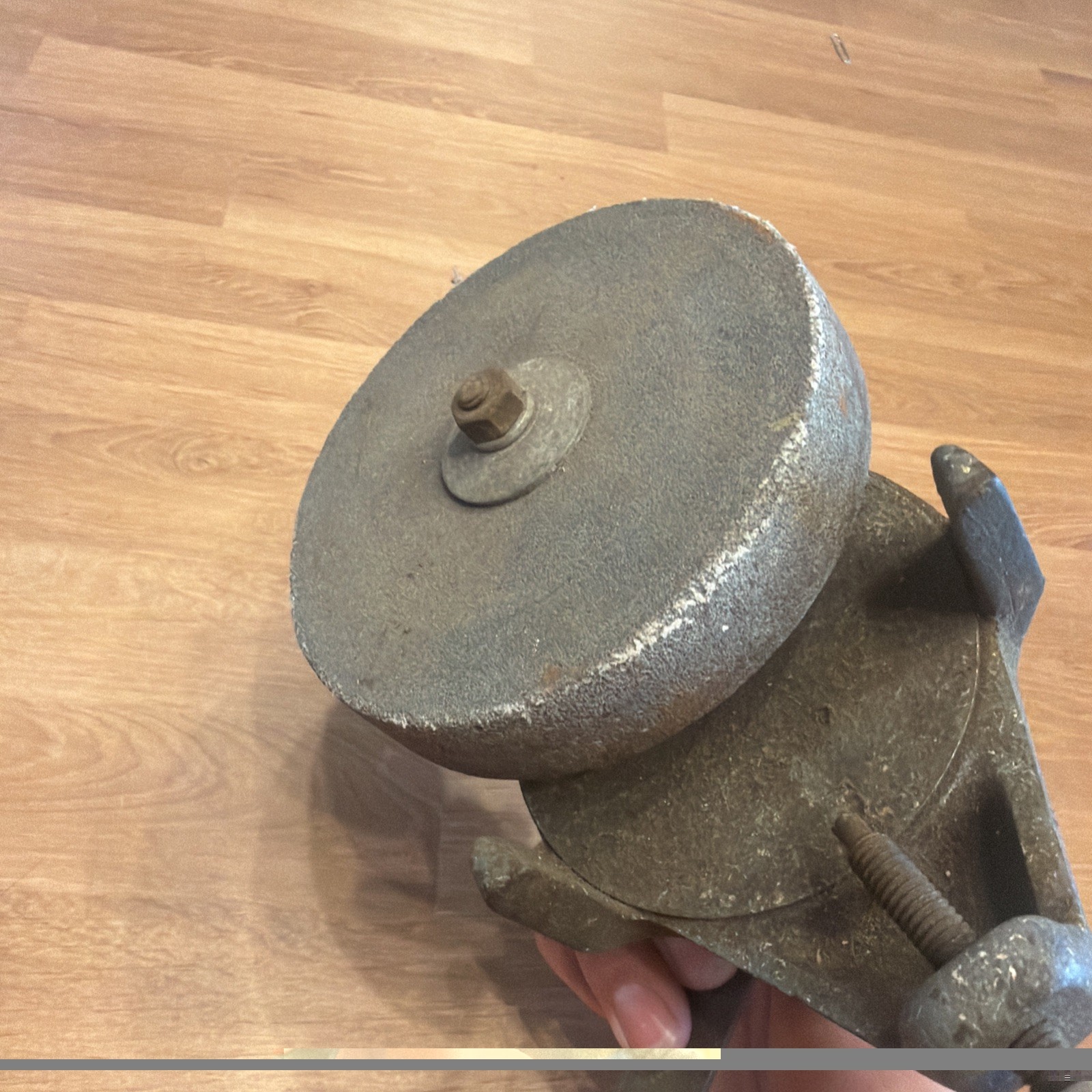 Vintage Wissota Hand Crank Bench Grinder