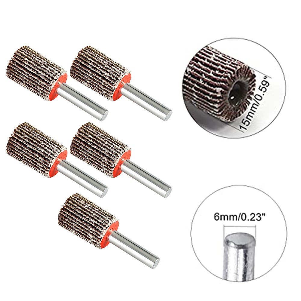 Professional 15mm Flap Wheels for Deburring and Finishing 80 Grits Pack of 5