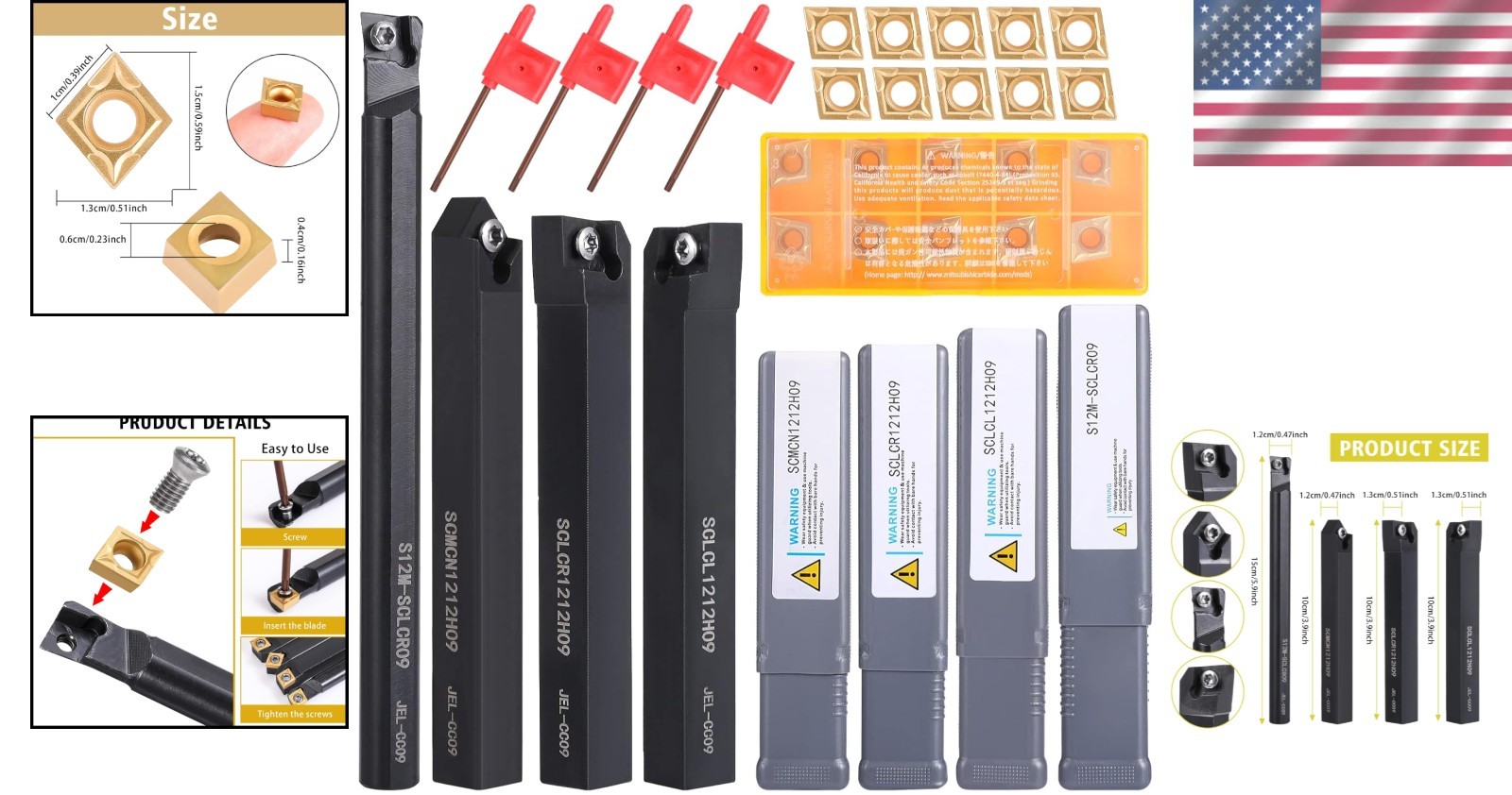 Professional Grade 14-Pcs Indexable Lathe Turning Tools for High Precision Cuts