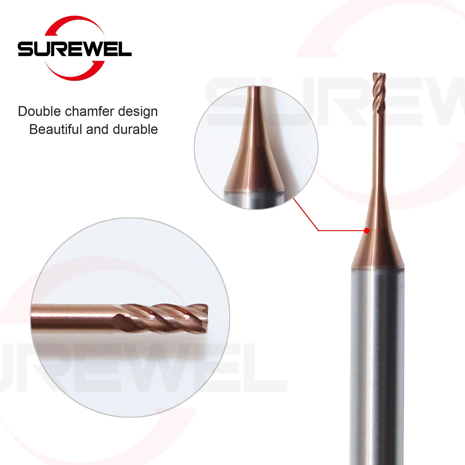HRC60 Carbide Micro Diameter End mill Bit 1mm to 3mm Long Neck Milling Cutter