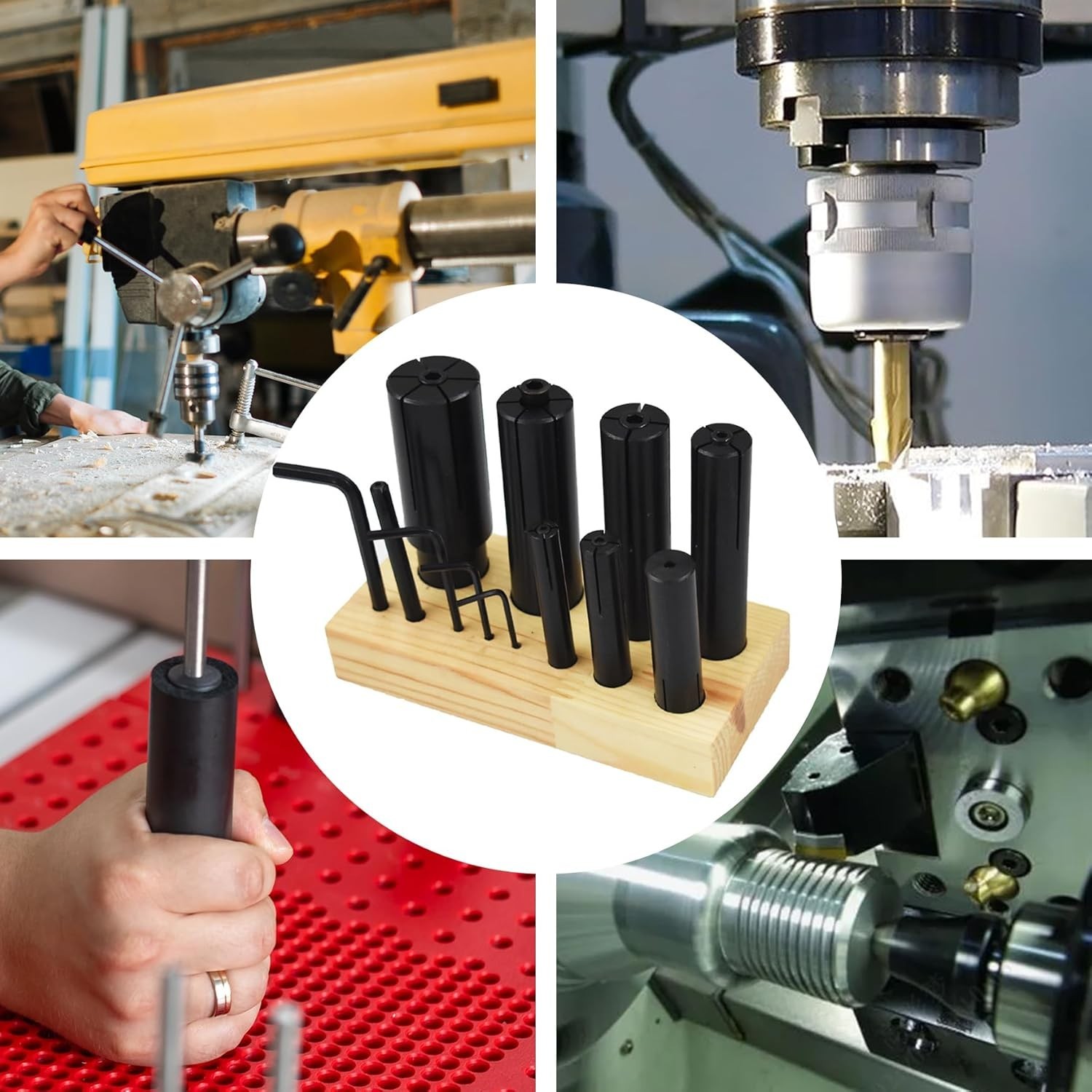 Expanding Arbors Set Mandrels 8Pcs High Accuracy 1/4 Inch to 1-1/4 Inch Lathe