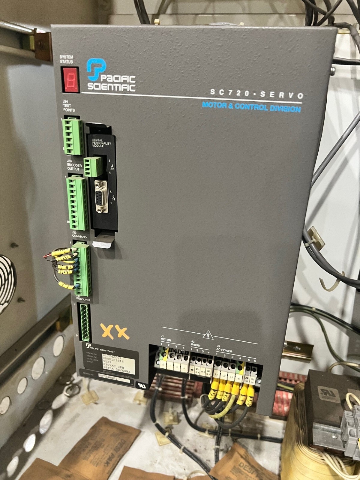 USED PEDDINGHAUS CNC DRILL LINE CONTROL, FAGOR, PACIFIC SCIENTIFIC, GE FANUC