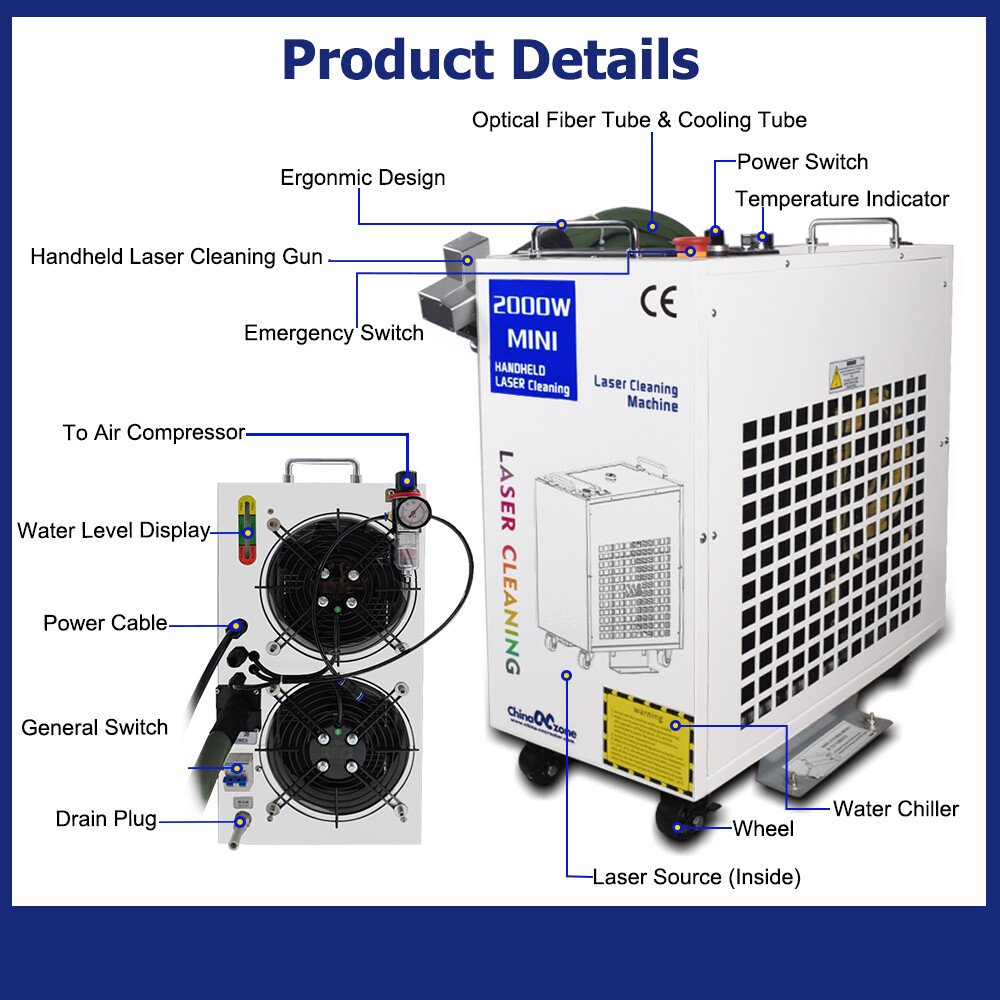 1500W Fiber Laser Cleaning Machine for Rust/Oil/Paint Removal Scan Width300mm US