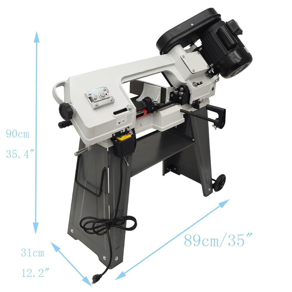 110V Horizontal/Vertical Bandsaw 420W Ruler Controled Jaws 0-45 ° Angle Cutter