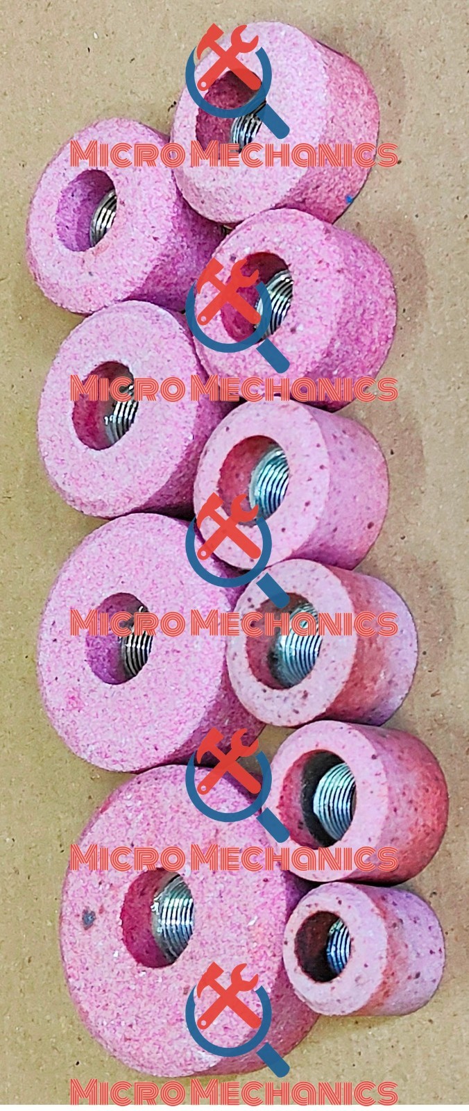 14 pieces Valve Seat Grinding Stones + B&D 9/16″ Thread Holder 12x Stones pink