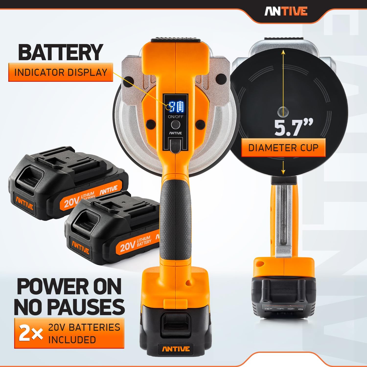 Tile Vibration Tool Kit Cordless Tile Vibration Machine Dual 20V Batteries