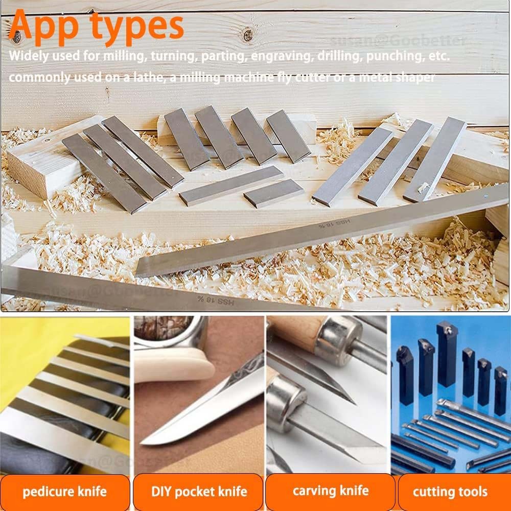 HSS Steel Flat Bar Various Sizes 1mm x 8mm to 60mmx100mm, 300mm Length HRC 60-62