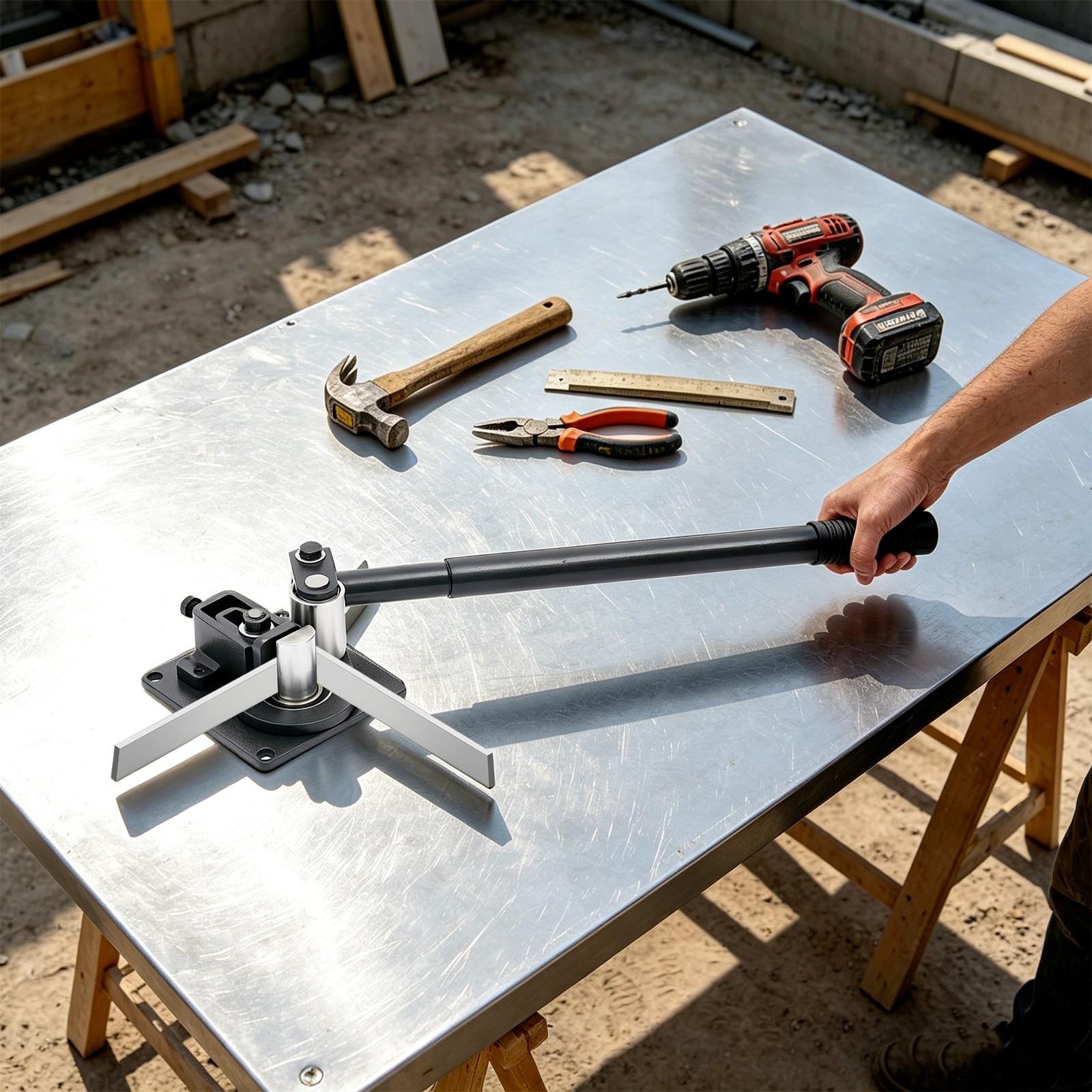 Manual Flat Bar Bender, Sheet Metal 90° Bending Tool, Flat Metal Bending Tool