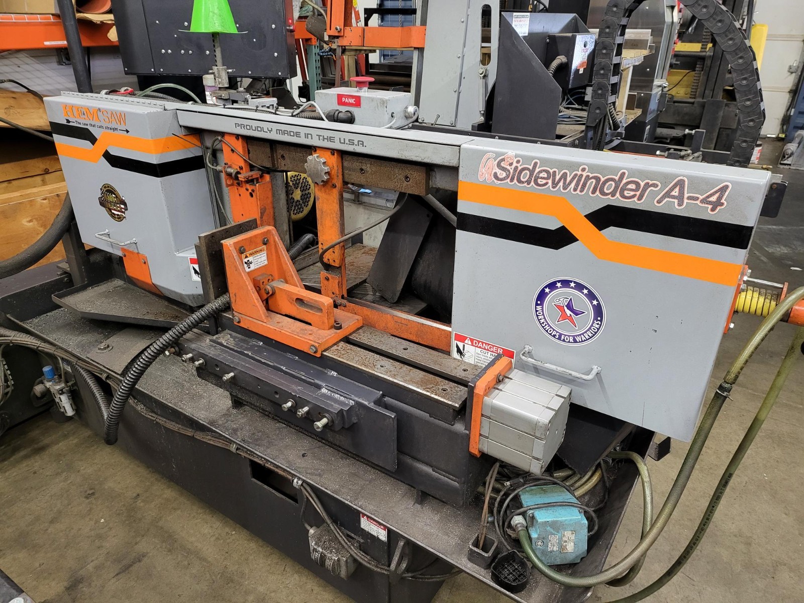 HE&M Horizontal Pivot Miter Bandsaw Sidewinder A-4 With Conveyors MFG 2021