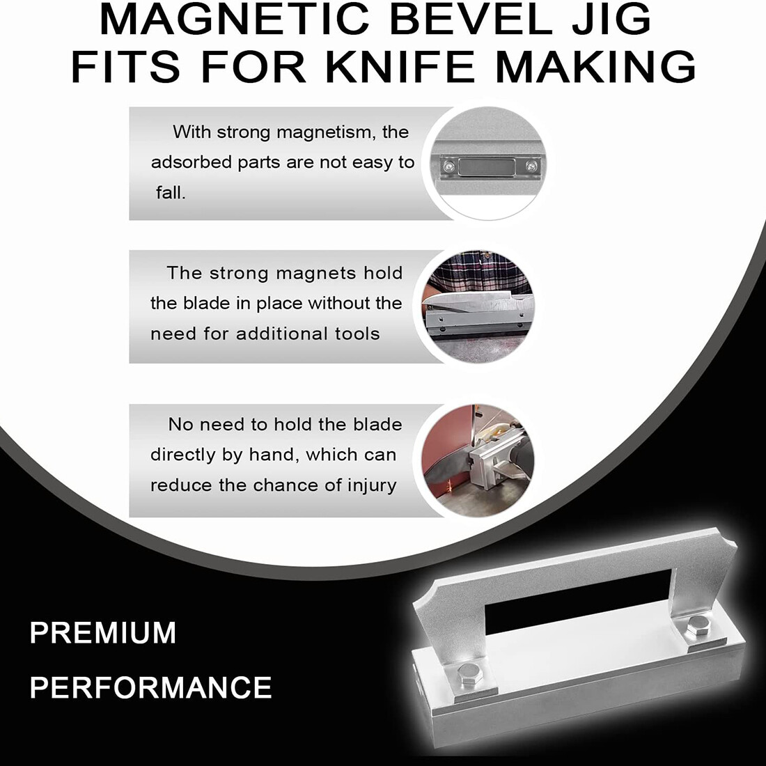 Magnetic Bevel Jig for Grinding & Sharpening Metal Knife Making Welders