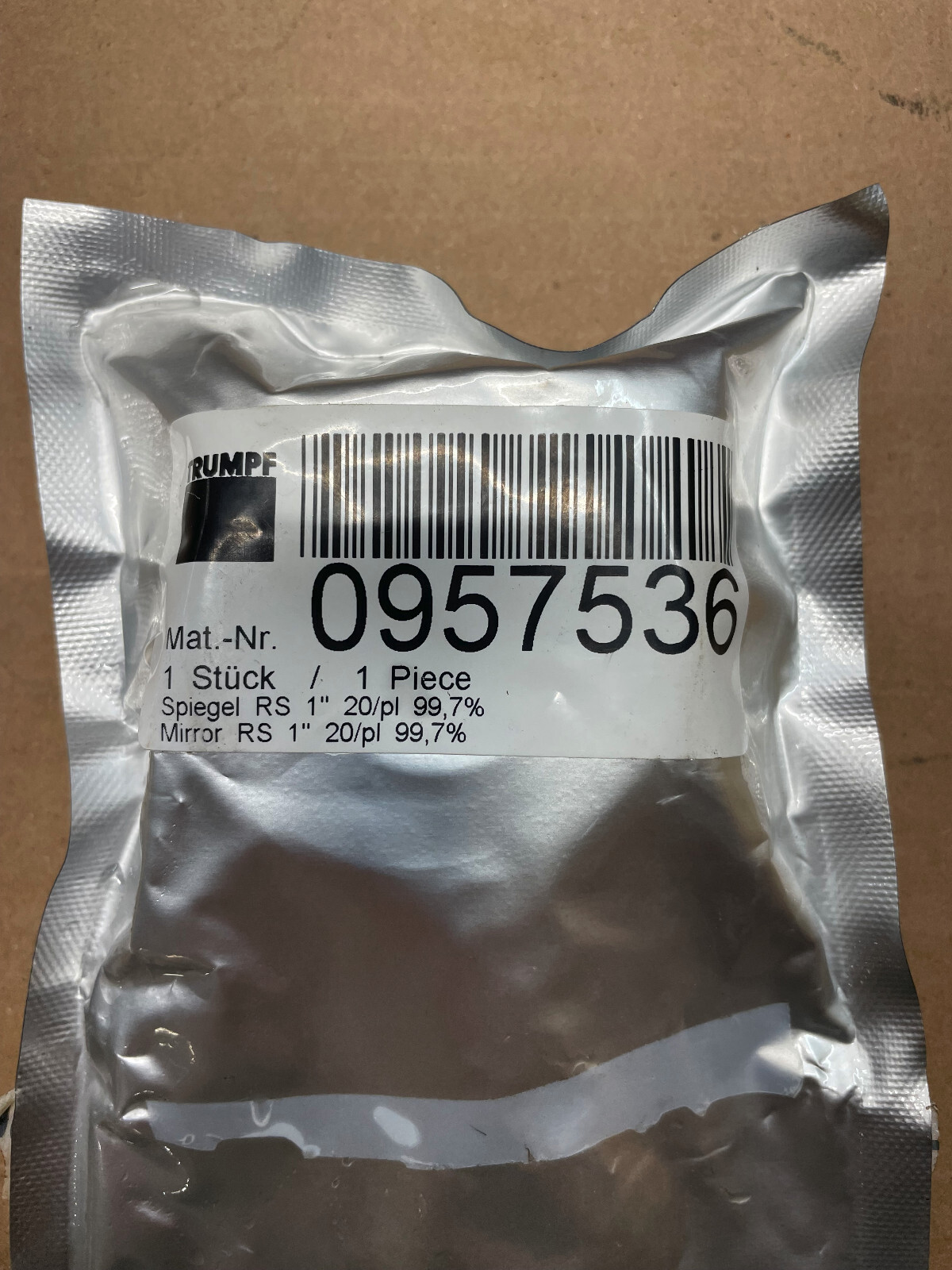TRUMPF 3030 Laser Rear Mirror 1″ Part number 0957536
