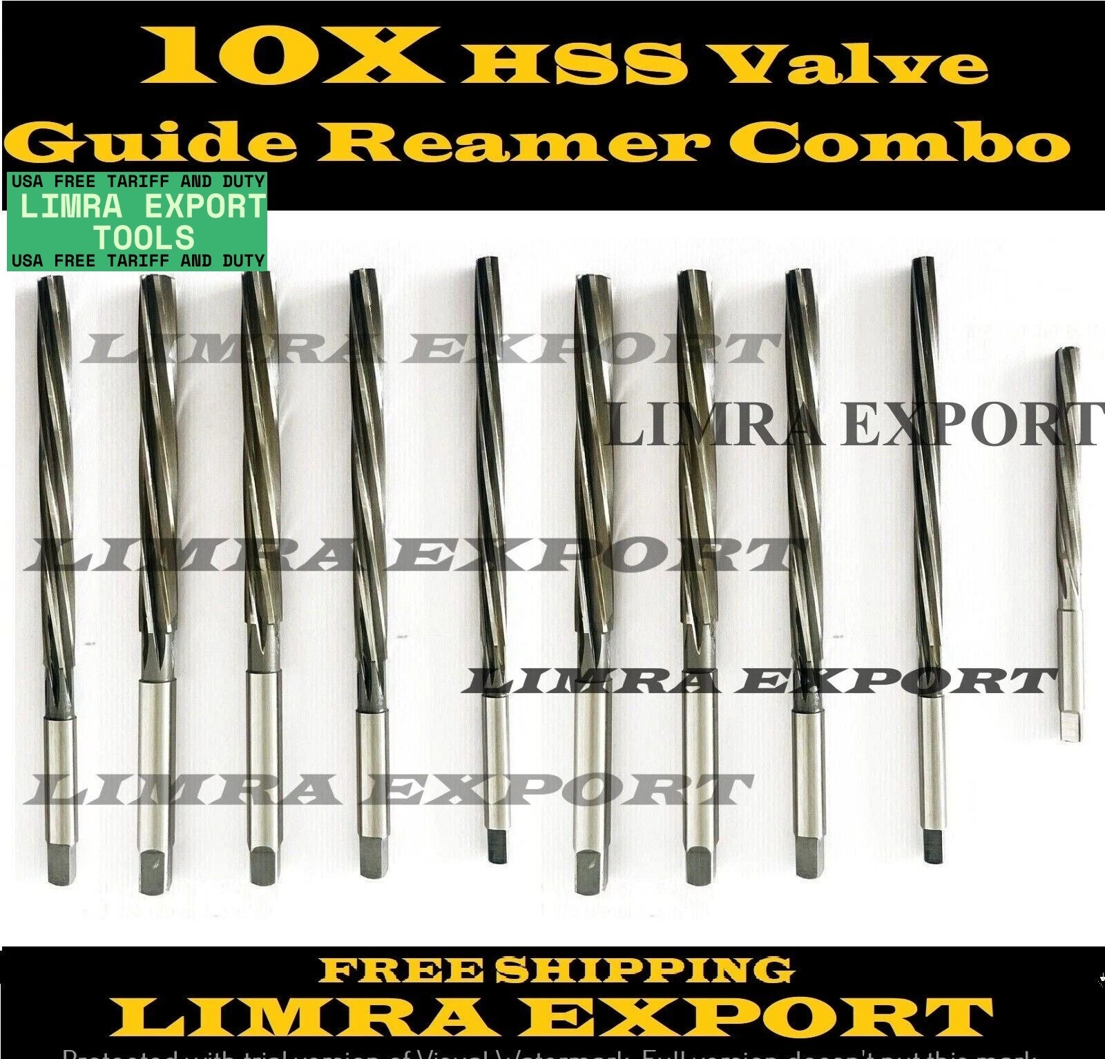 10X HSS Valve Guide Reamer Combo 3MM 4MM 4.5MM 5MM