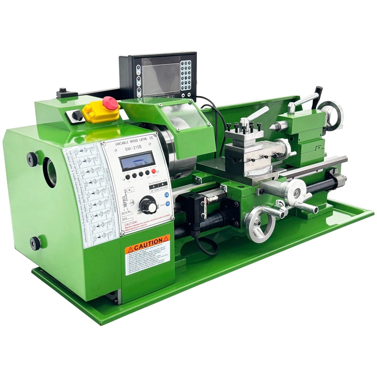 8”*16” Precision Instrument Metal Lathe Bench with Digital Grating Scale 110V