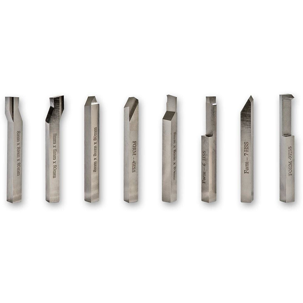 HSS Profile Tool Set Of 8 Pieces For Lathe Machine Size 10 x 10 x 80mm
