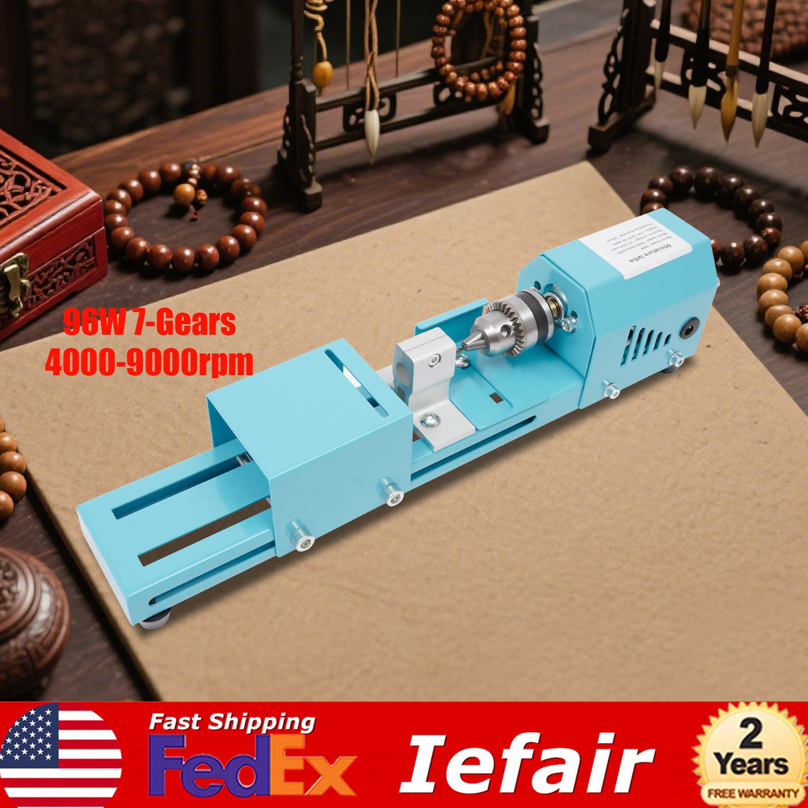 Mini Wood Lathe 5.51″ *1.97″ Woodworking Machine 4000-9000rpm 110-240v