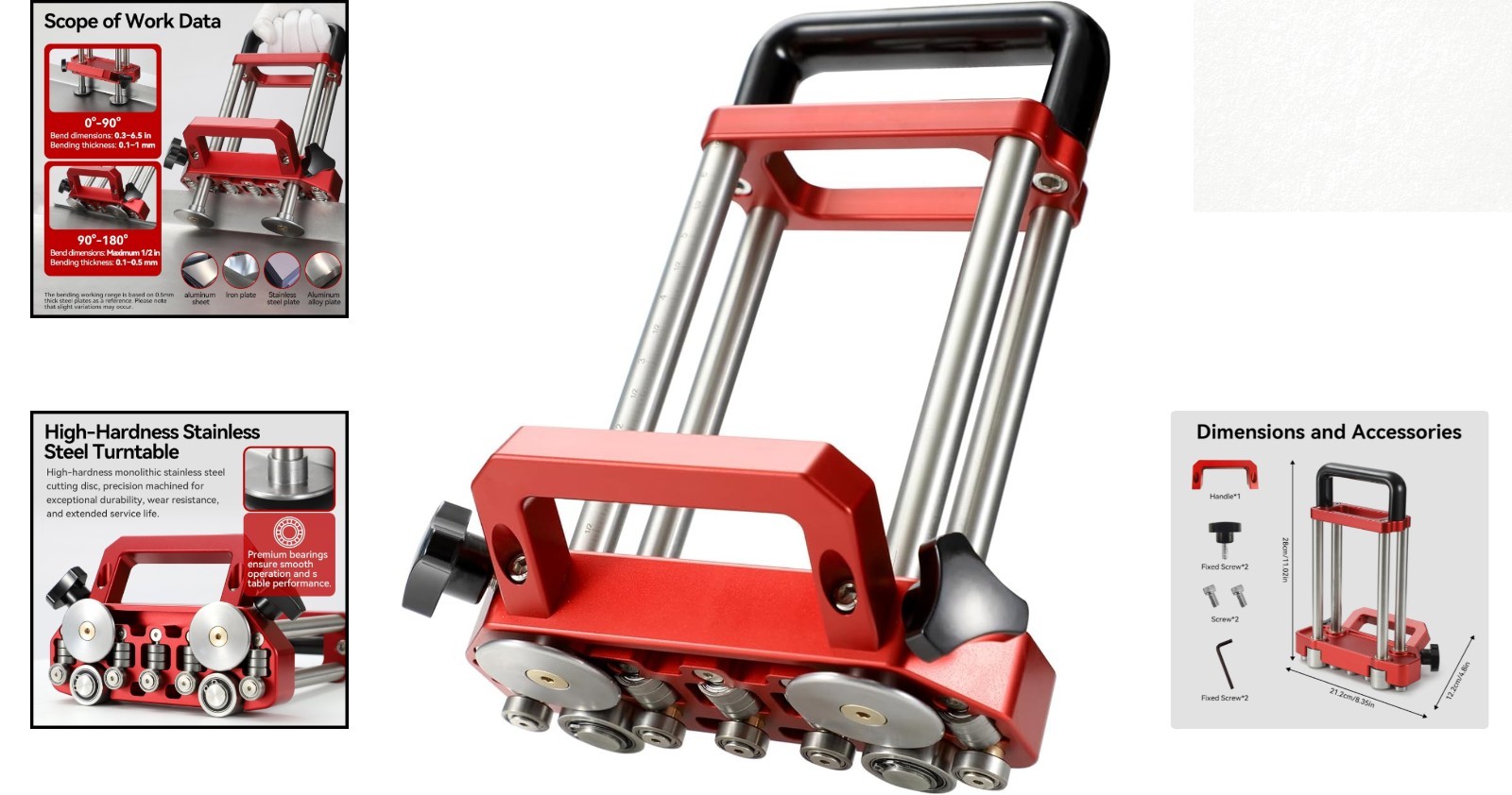 Precision 2 Station Sheet Metal Roller & Bender Tool – 7in Lightweight Design