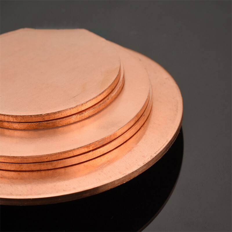 Solid Pure Copper Discs Blank Round Plate Metal Sheet Ø10-200mm Thickess 0.5-3mm