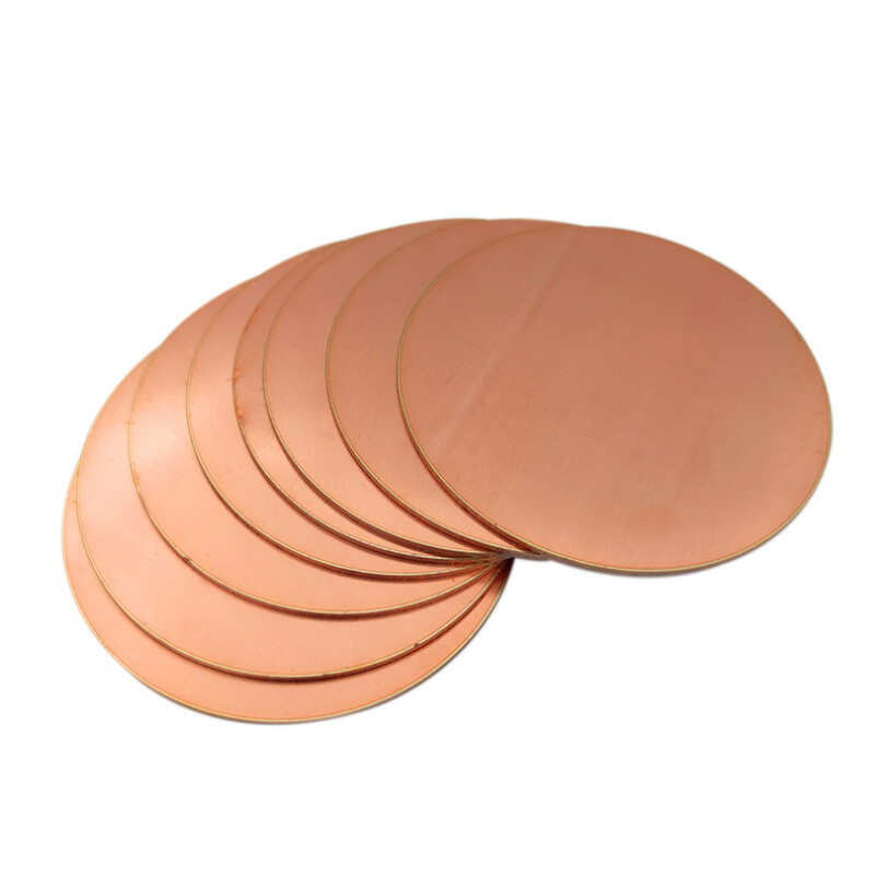 Solid Pure Copper Discs Blank Round Plate Metal Sheet 50-200mm OD 0.8-3mm Thick