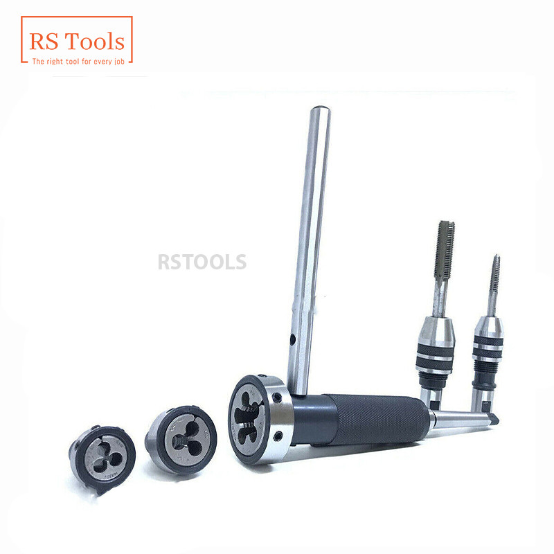 New Lathe Tailstock Tap And Die Holder Set MT3 Shank Threading Tapping Kit 8 Pcs
