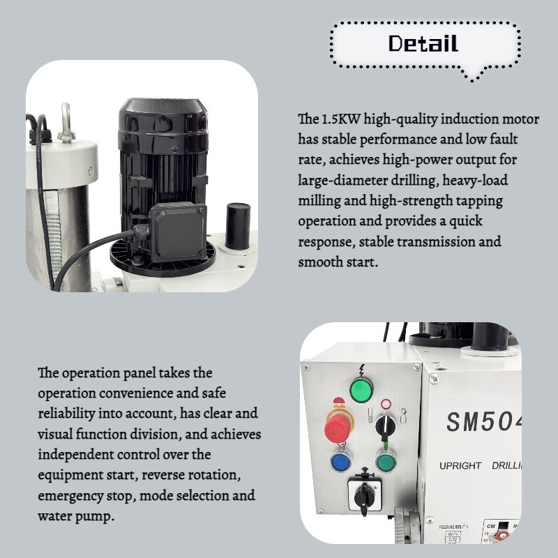 Milling Drilling Machine Vertical for Drilling Milling and Tapping Feed 220V